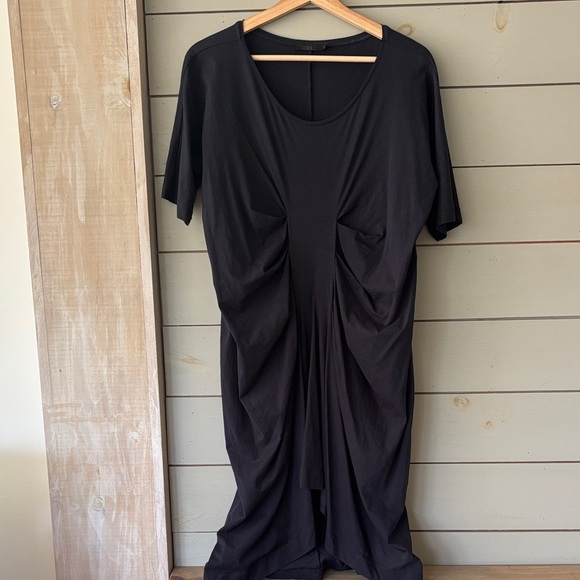 COS Draped Navy Blue Cotton Dress | Size M - Picture 1 of 5